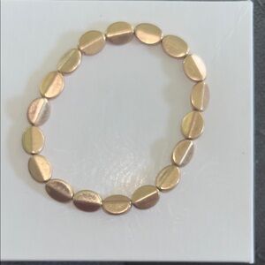 Champagne/bronze Tone Oval Bead Stretch Bracelet
